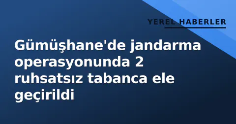 Gümüşhane'de jandarma operasyonunda 2 ruhsatsız tabanca ele geçirildi