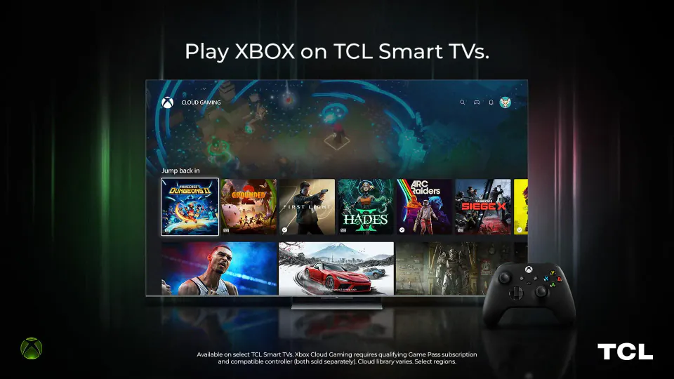 Xbox uygulaması TCL akıllı televizyonlara geliyor, Microsoft 'kullandıkça öde' bulut oyununu başlatıyor görseli