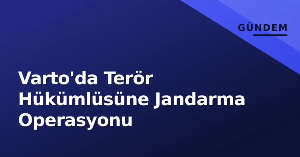 Varto'da Terör Hükümlüsüne Jandarma Operasyonu görseli