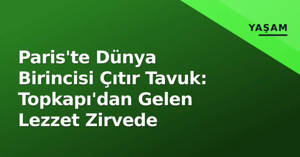 Paris'te Dünya Birincisi Çıtır Tavuk: Topkapı'dan Gelen Lezzet Zirvede görseli