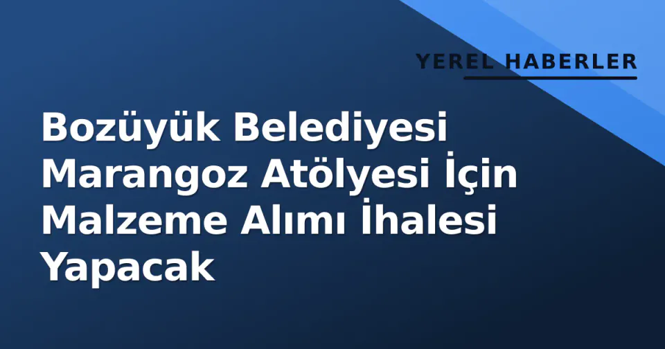 Bozüyük Belediyesi Marangoz Atölyesi İçin Malzeme Alımı İhalesi Yapacak görseli