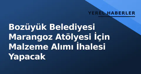 Bozüyük Belediyesi Marangoz Atölyesi İçin Malzeme Alımı İhalesi Yapacak