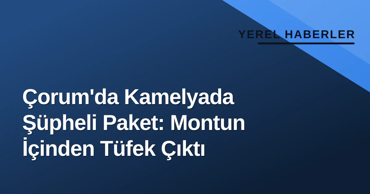 Çorum'da Kamelyada Şüpheli Paket: Montun İçinden Tüfek Çıktı Çorum'da Kamelyada Şüpheli Paket: Montun İçinden Tüfek Çıktı