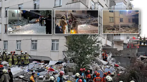 Maltepe'de 7 katlı bina çöktü: 6 kişi kurtarıldı, 3 kişi hala enkaz altında