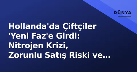 Hollanda'da Çiftçiler 'Yeni Faz'e Girdi: Nitrojen Krizi, Zorunlu Satış Riski ve BBB'nin Yönetim Sınavı
