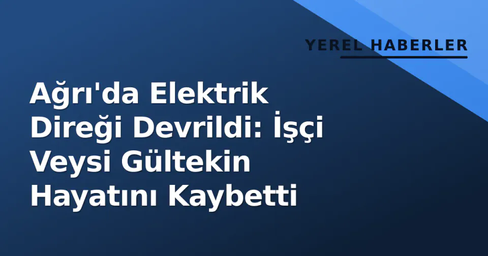 Ağrı'da Elektrik Direği Devrildi: İşçi Veysi Gültekin Hayatını Kaybetti görseli