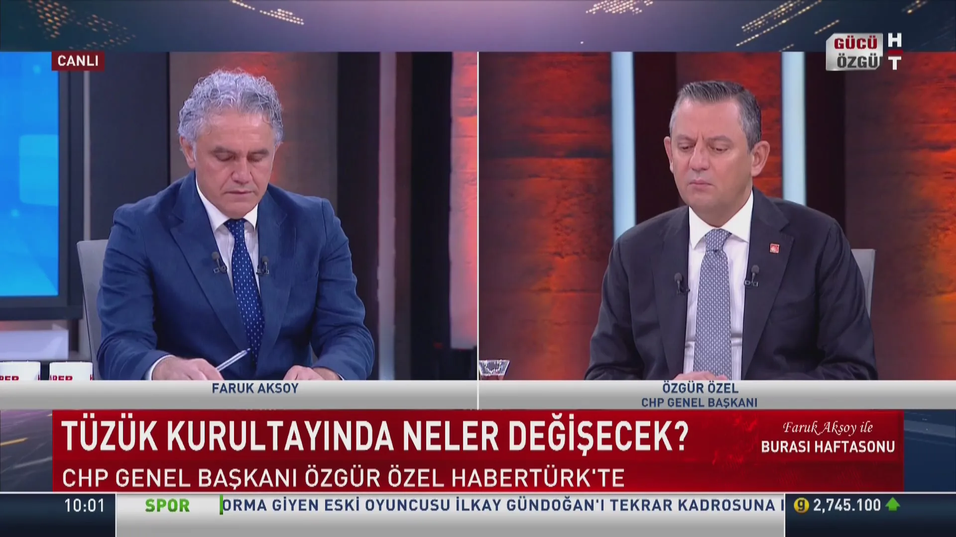 CHP Genel Başkan Yardımcısı Burhanettin Bulut, CHP Genel Başkanı Özgür Özel'in "Burası Haftasonu" programına katıldığını açıkladı CHP Genel Başkan Yardımcısı Burhanettin Bulut, CHP Genel Başkanı Özgür Özel'in "Burası Haftasonu" programına katıldığını açıkladı