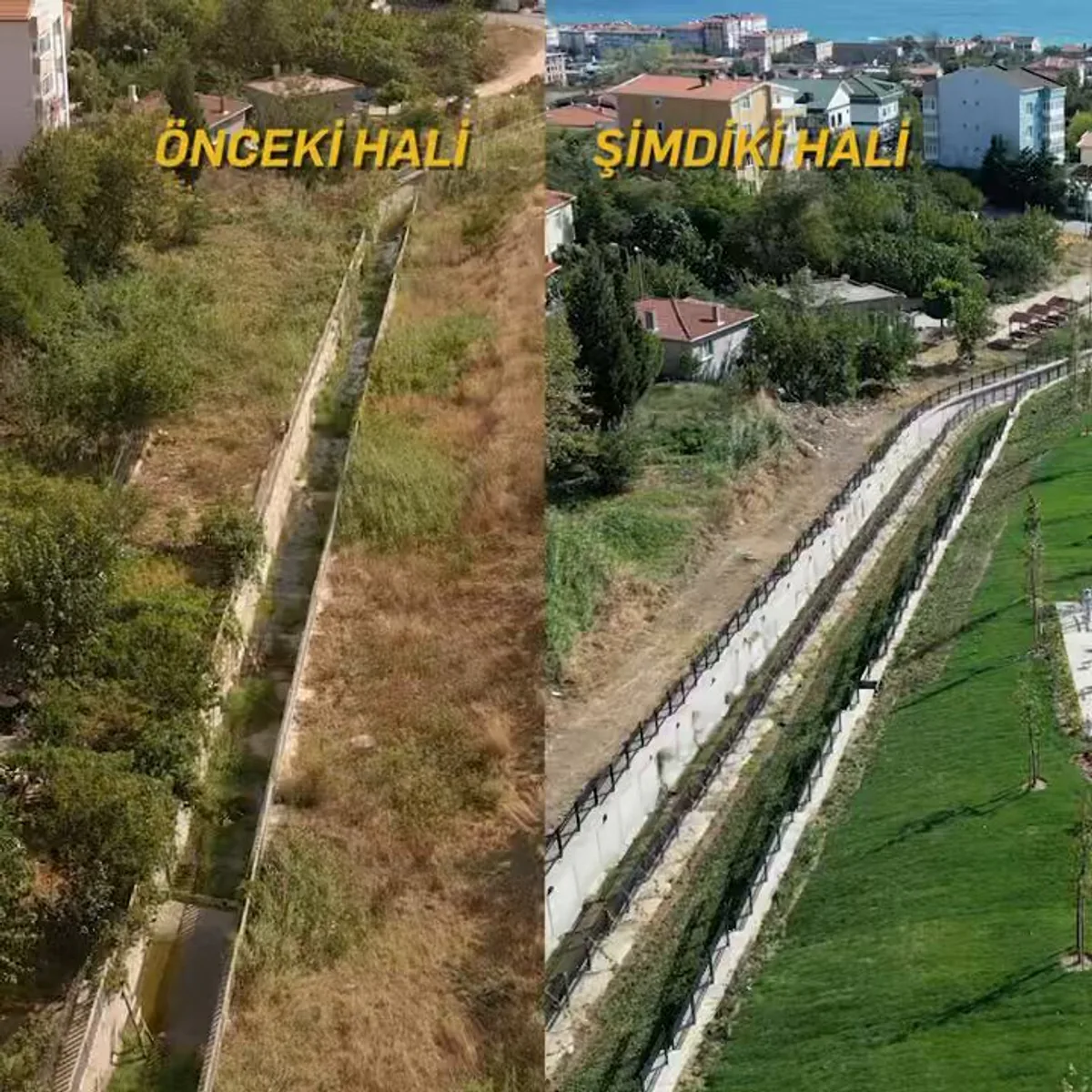 İstanbul'da Dere Yatakları Yeşil Alanlara Dönüştürülüyor İstanbul'da Dere Yatakları Yeşil Alanlara Dönüştürülüyor