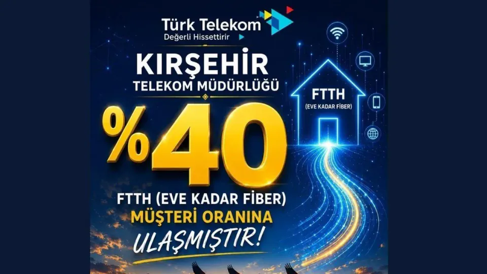 Türk Telekom Kırşehir'de Fiber Devrimi: FTTH Oranı %40'a Yükseldi görseli