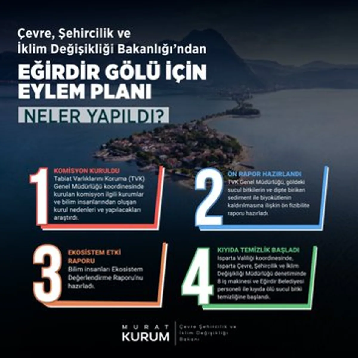 Çevre Bakanlığı Eğirdir Gölü'nü Koruma Eylem Planı Hazırladı Çevre Bakanlığı Eğirdir Gölü'nü Koruma Eylem Planı Hazırladı