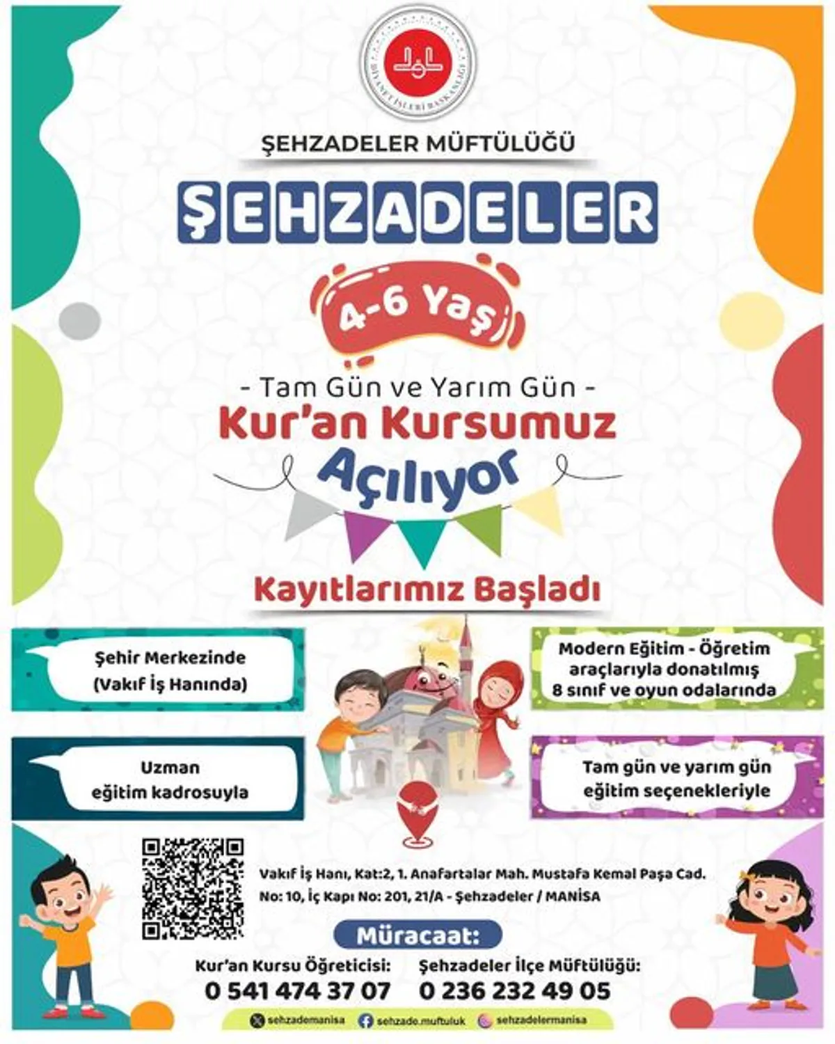 Şehzadeler Bölgesinde 4-6 Yaş Grubu İçin Kur'an Kursu Açılıyor Şehzadeler Bölgesinde 4-6 Yaş Grubu İçin Kur'an Kursu Açılıyor