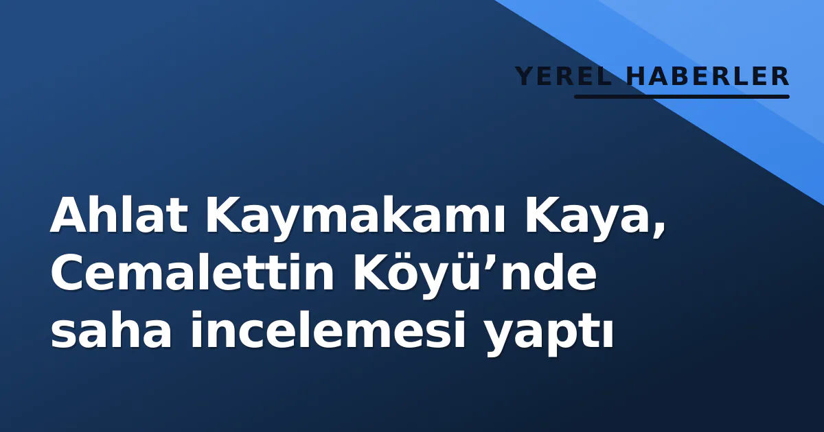 Ahlat Kaymakamı Kaya, Cemalettin Köyü’nde saha incelemesi yaptı Ahlat Kaymakamı Kaya, Cemalettin Köyü’nde saha incelemesi yaptı