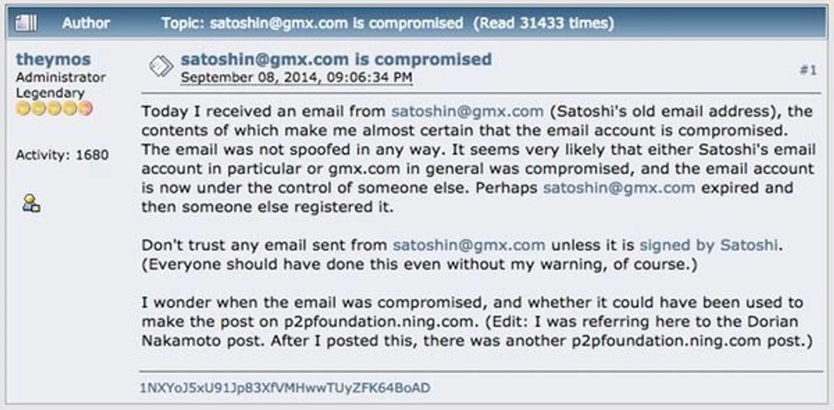 Satoshi'nun E-Posta Hesabının Hacklenmesi ve Dijital Güvenlik Satoshi'nun E-Posta Hesabının Hacklenmesi ve Dijital Güvenlik