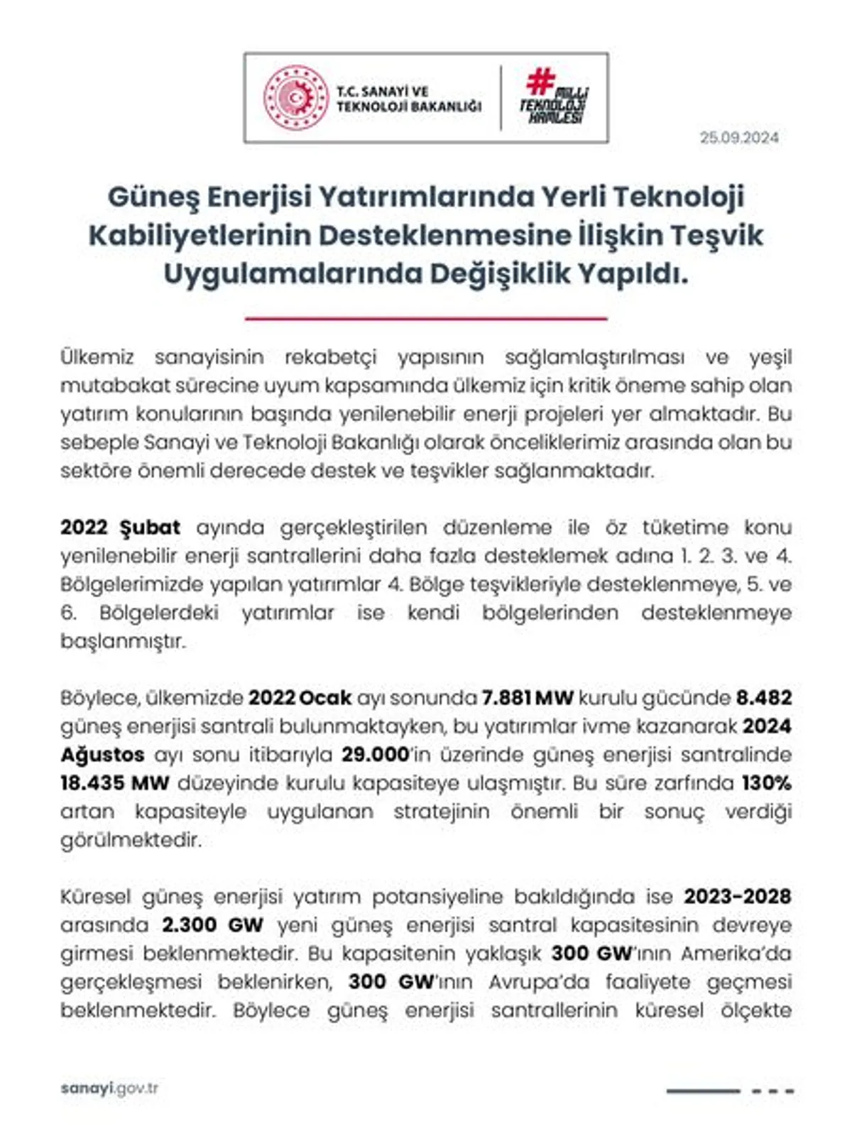 Yerli Teknoloji Kabiliyetleri İçin Teşvikte Değişiklik Yerli Teknoloji Kabiliyetleri İçin Teşvikte Değişiklik