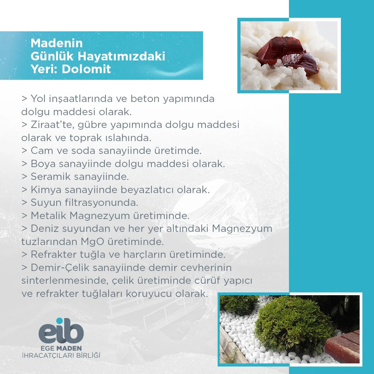 Dolomit: Endüstriyel Kullanım Alanları Dolomit: Endüstriyel Kullanım Alanları