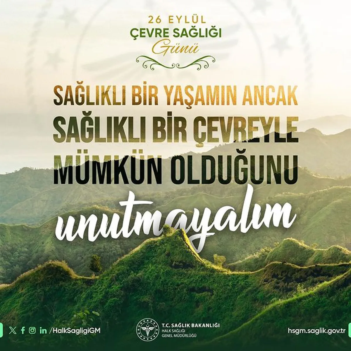 Sağlıklı Yaşam İçin Temiz Çevre Sağlıklı Yaşam İçin Temiz Çevre
