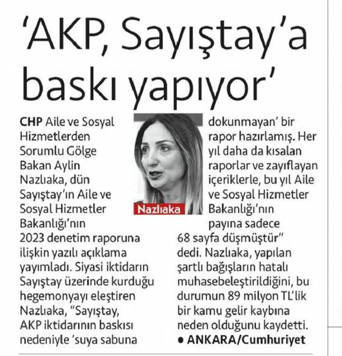 Sayıştay Raporu Aile ve Sosyal Hizmetler Bakanlığı'na Eleştiriler Getirdi Sayıştay Raporu Aile ve Sosyal Hizmetler Bakanlığı'na Eleştiriler Getirdi