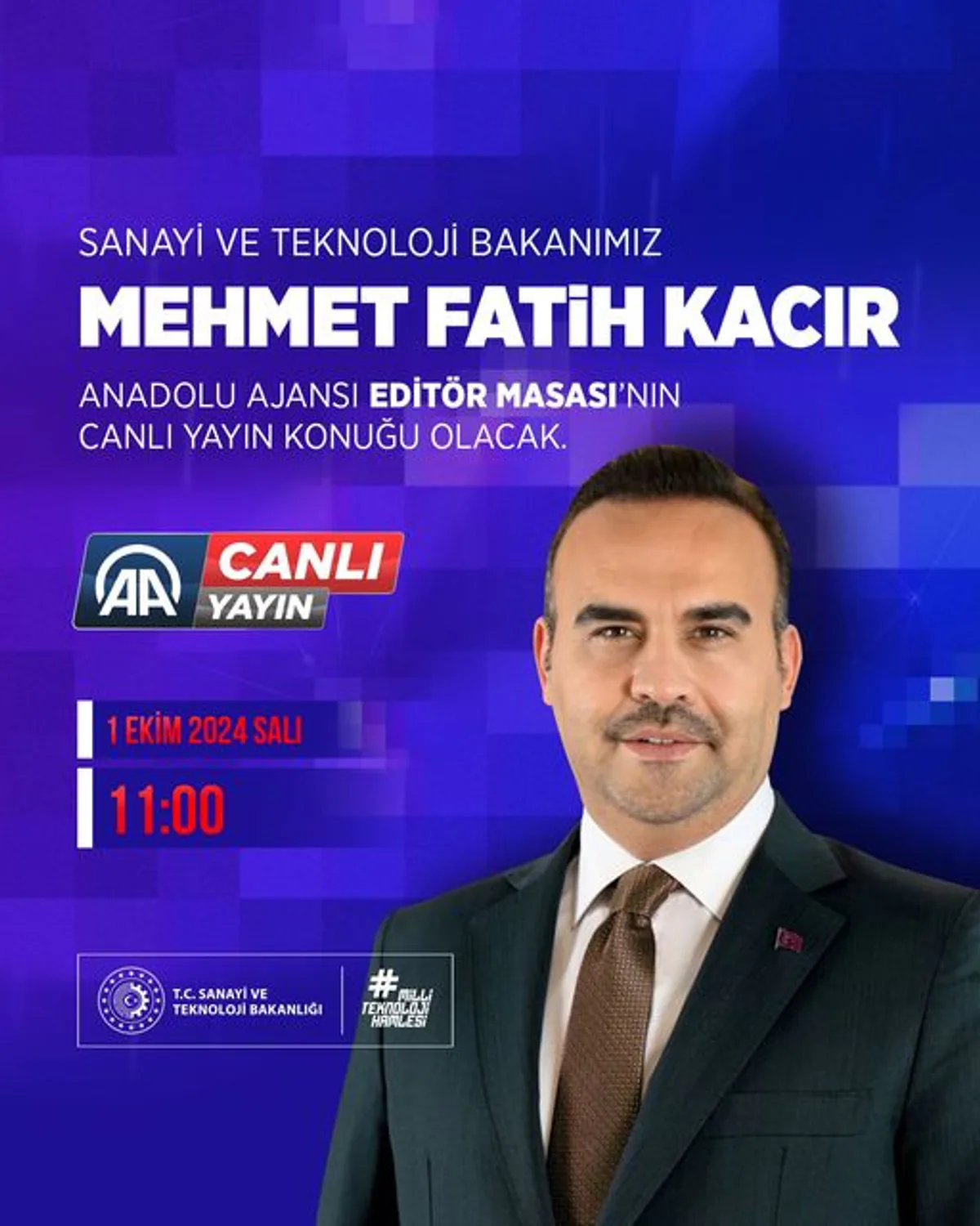 Bakan Mehmet Fatih Kacır Canlı Yayında Anadolu Ajansı’na Konuk Oluyor Bakan Mehmet Fatih Kacır Canlı Yayında Anadolu Ajansı’na Konuk Oluyor