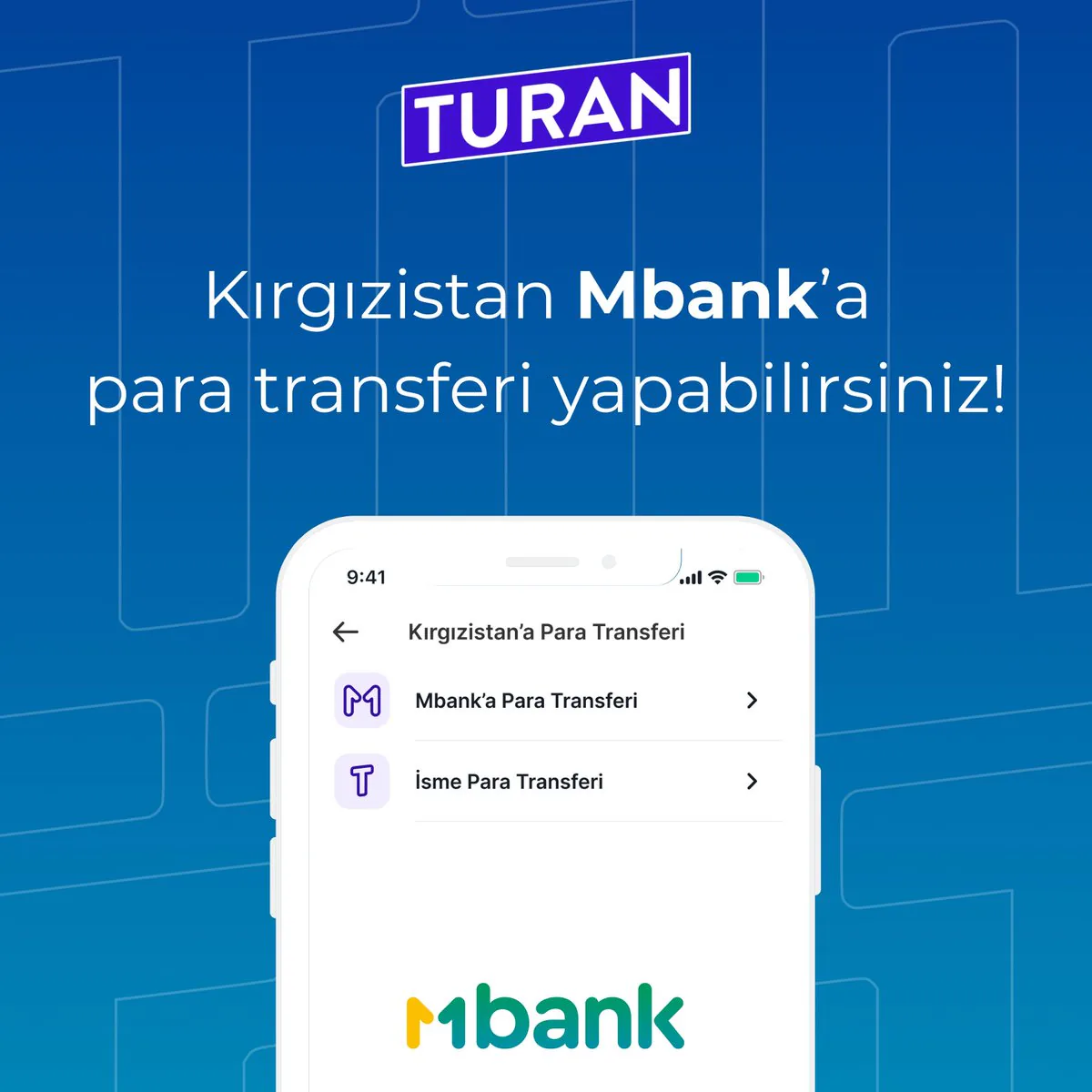 Mbank, Türkiye'den Kırgızistan'a Para Transferini Sadece 6 Saniyede Gerçekleştiriyor Mbank, Türkiye'den Kırgızistan'a Para Transferini Sadece 6 Saniyede Gerçekleştiriyor