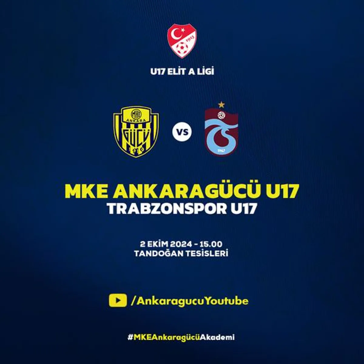 MKE Ankaragücü U17 Takımı, Trabzonspor U17 Takımı ile Karşı Karşıya Gelecek MKE Ankaragücü U17 Takımı, Trabzonspor U17 Takımı ile Karşı Karşıya Gelecek
