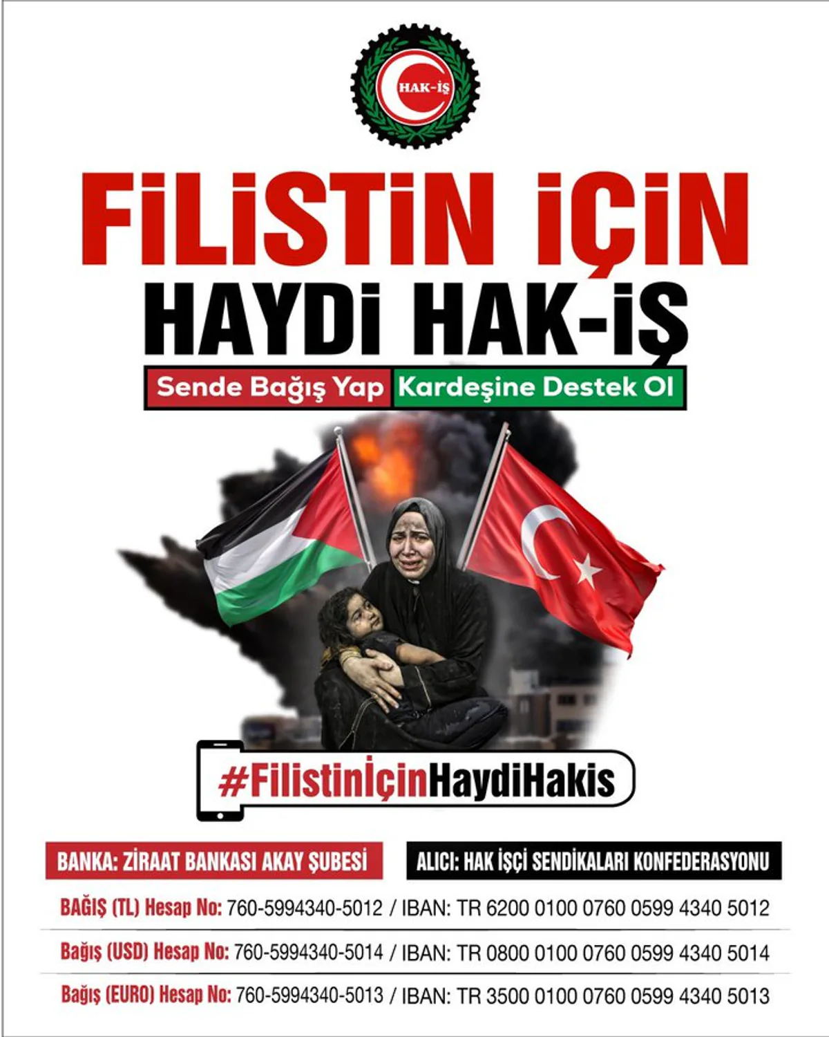 Filistin'e Destek İçin Yardım Kampanyası Başlatıldı Filistin'e Destek İçin Yardım Kampanyası Başlatıldı