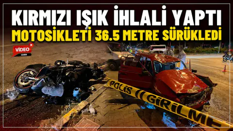 Karabük'te Dehşet Anları: Kırmızı Işık İhlali Motosikletli Genci 36 Metre Sürükledi