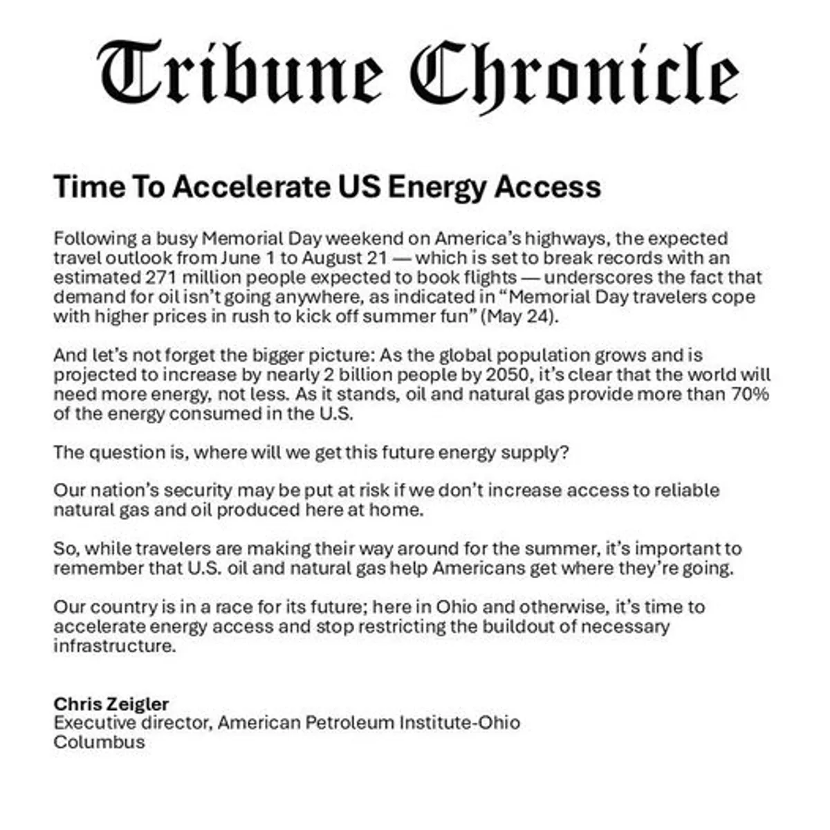 Ohio'da Enerji ve Nüfus Artışı Üzerine Yorumlar Ohio'da Enerji ve Nüfus Artışı Üzerine Yorumlar