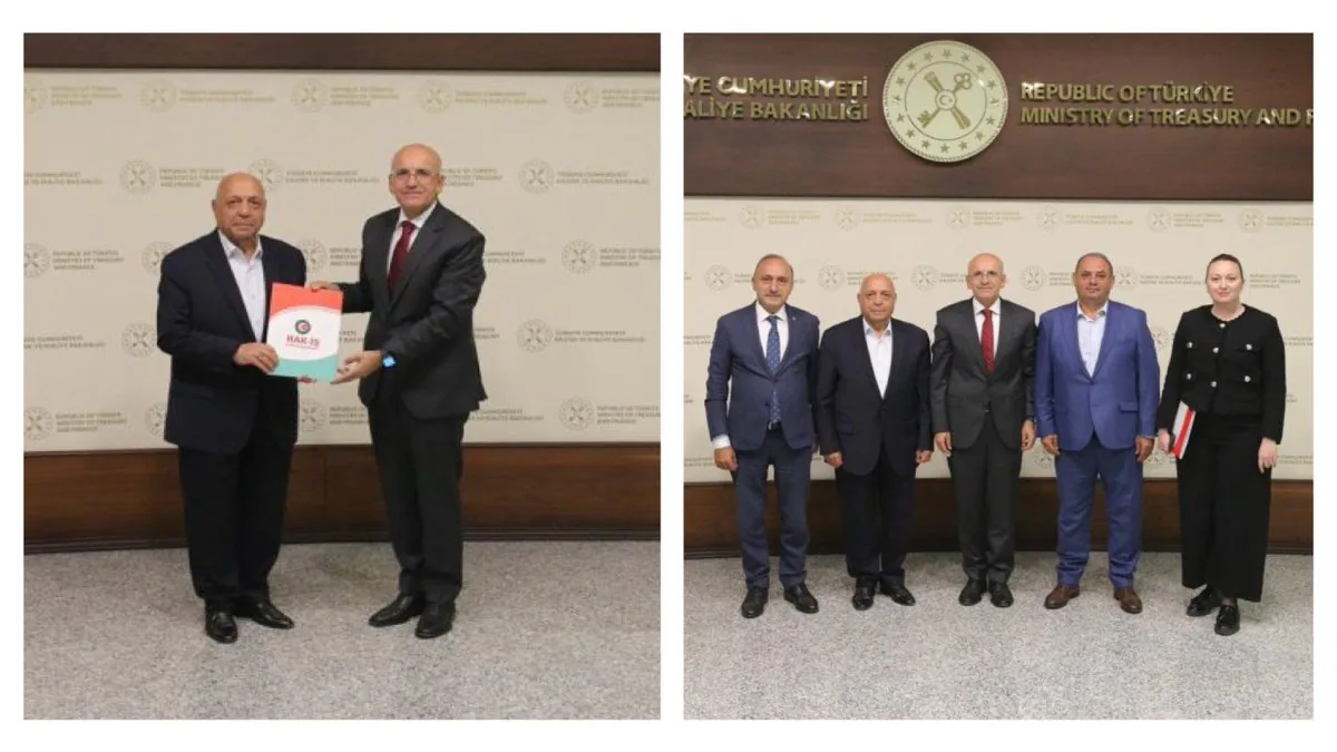 HAK-İŞ Genel Başkanı Mahmut Arslan, Hazine ve Maliye Bakanı Mehmet Şimşek’i Ziyaret Etti HAK-İŞ Genel Başkanı Mahmut Arslan, Hazine ve Maliye Bakanı Mehmet Şimşek’i Ziyaret Etti