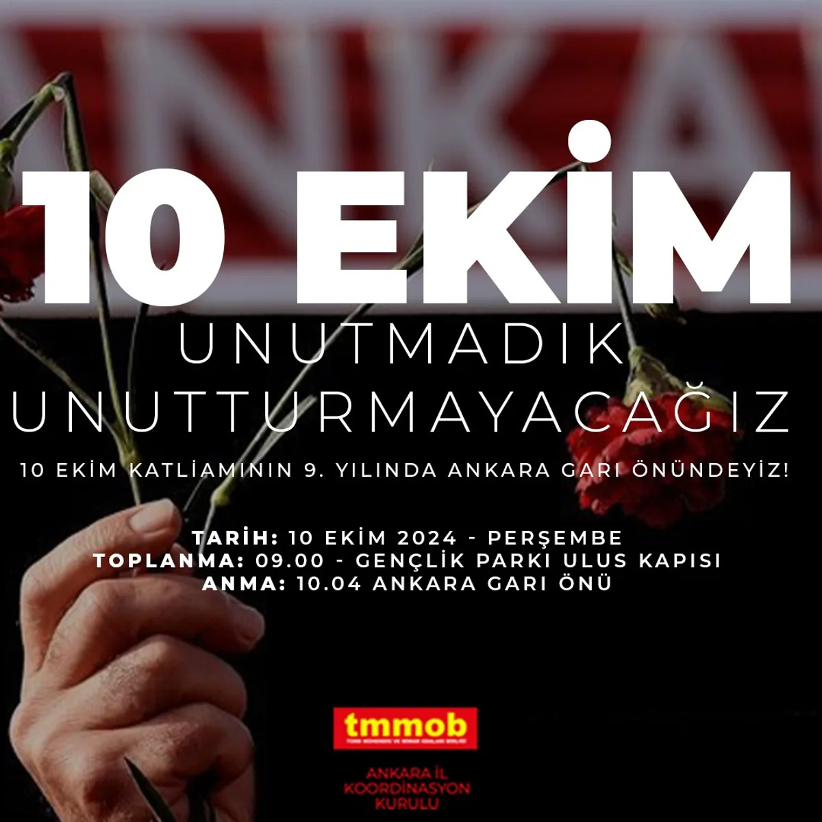 10 Ekim Ankara Katliamı'nın 9. Yılında Anma Etkinliği 10 Ekim Ankara Katliamı'nın 9. Yılında Anma Etkinliği