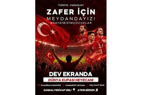 Yalova'da Dünya Kupası Heyecanı: Milli Maç Dev Ekranda İzlenecek