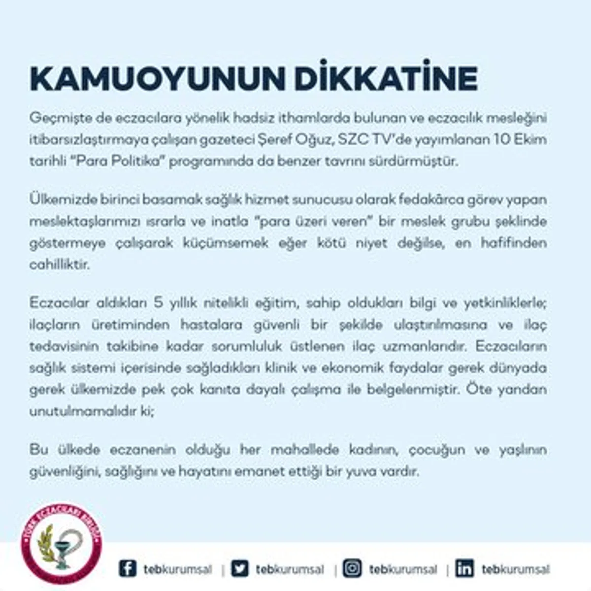 Kamuoyuna Açıklama Kamuoyuna Açıklama