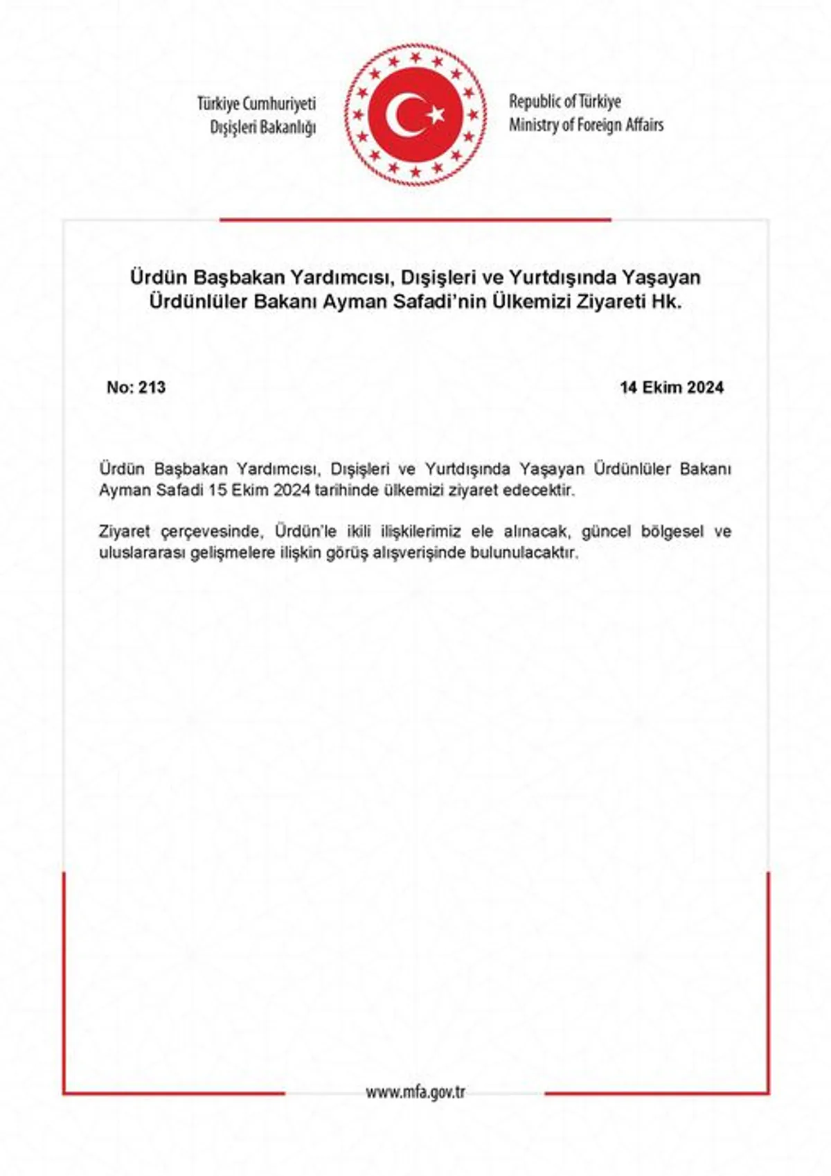 Ürdün Başbakan Yardımcısı Ayman Safadi Türkiye'yi Ziyaret Etti Ürdün Başbakan Yardımcısı Ayman Safadi Türkiye'yi Ziyaret Etti