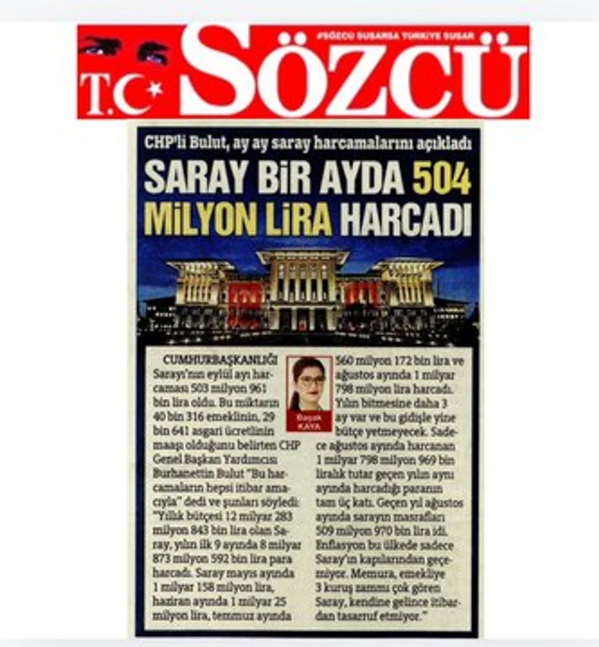 Sarıtaş'dan İsraf Eleştirisi: "Saray'ın İsraftan Uzak Durması Gerek" Sarıtaş'dan İsraf Eleştirisi: "Saray'ın İsraftan Uzak Durması Gerek"