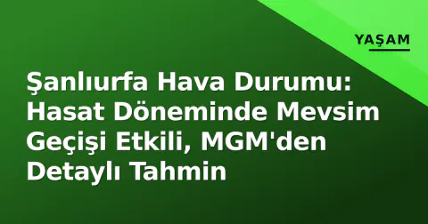 Şanlıurfa Hava Durumu: Hasat Döneminde Mevsim Geçişi Etkili, MGM'den Detaylı Tahmin