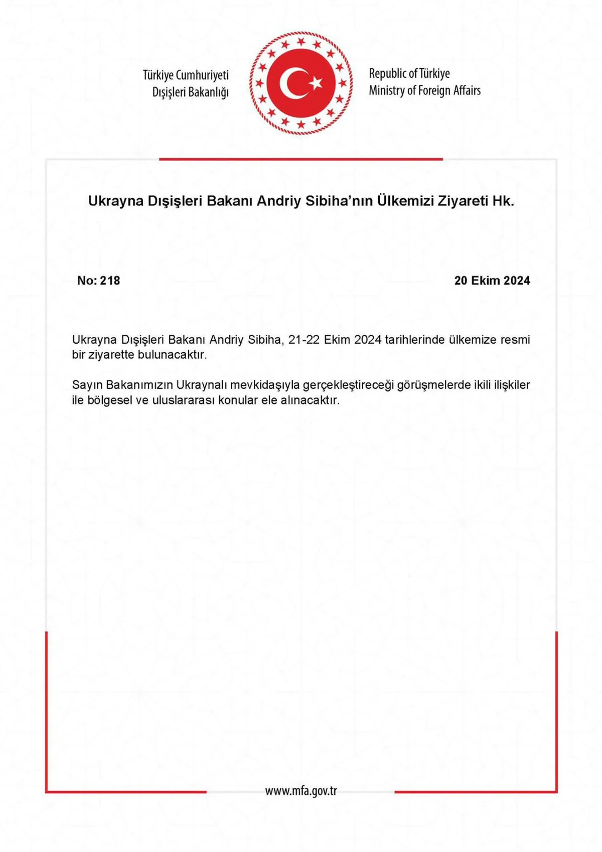 Ukrayna Dışişleri Bakanı Andriy Sibiha, Türkiye'ye Ziyaret Gerçekleştirdi Ukrayna Dışişleri Bakanı Andriy Sibiha, Türkiye'ye Ziyaret Gerçekleştirdi