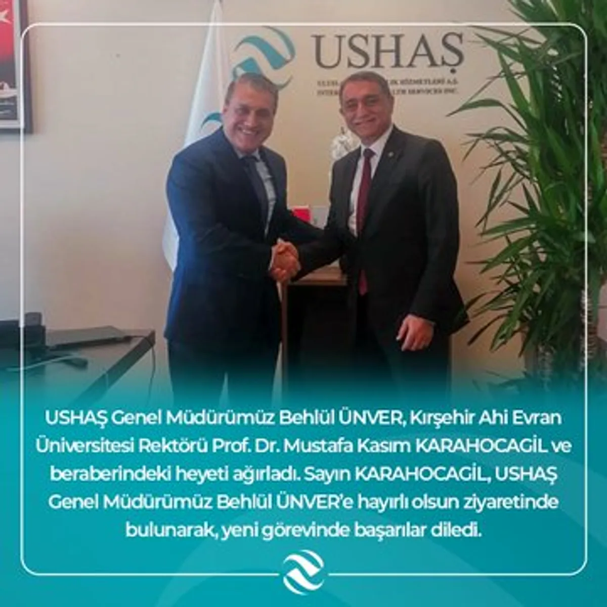 USHAŞ Genel Müdürü Behlül ÜNVER, Kırşehir Ahi Evran Üniversitesi'ni ziyaret etti USHAŞ Genel Müdürü Behlül ÜNVER, Kırşehir Ahi Evran Üniversitesi'ni ziyaret etti