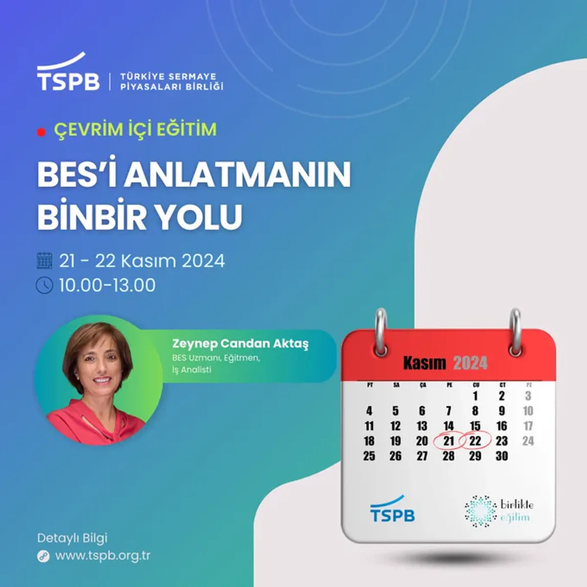 Türkiye'de Bireysel Emeklilik Sistemi (BES) Üzerine Eğitim Programı Düzenleniyor Türkiye'de Bireysel Emeklilik Sistemi (BES) Üzerine Eğitim Programı Düzenleniyor