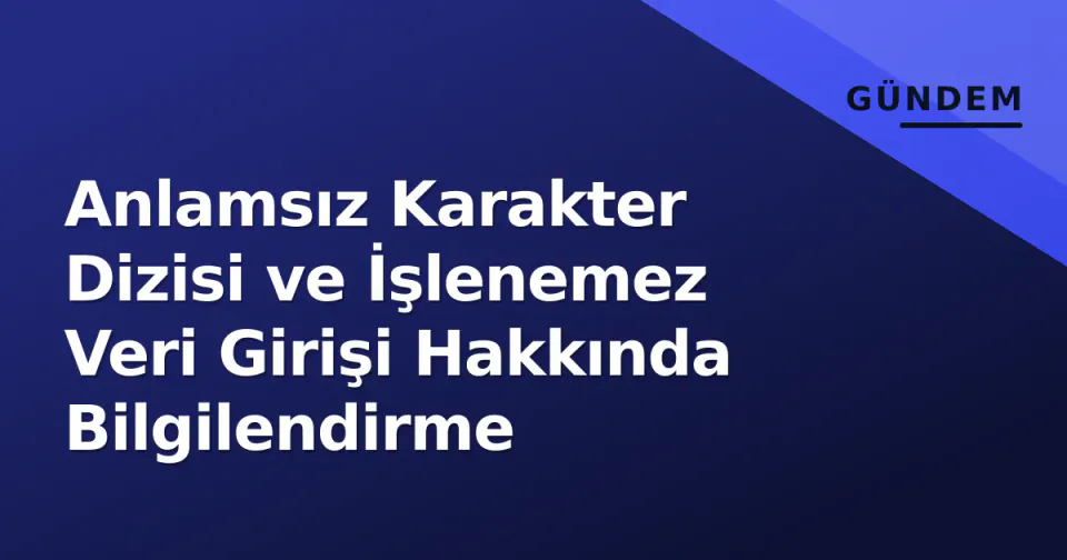 Anlamsız Karakter Dizisi ve İşlenemez Veri Girişi Hakkında Bilgilendirme görseli