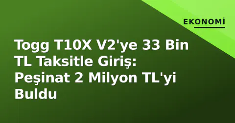 Togg T10X V2'ye 33 Bin TL Taksitle Giriş: Peşinat 2 Milyon TL'yi Buldu