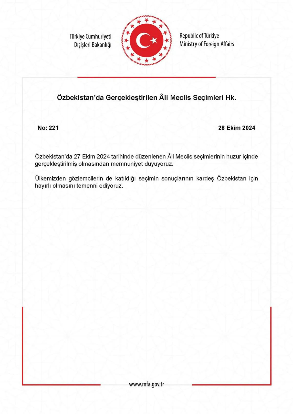 Özbekistan'da Âli Meclis Seçimleri Gerçekleştirildi Özbekistan'da Âli Meclis Seçimleri Gerçekleştirildi