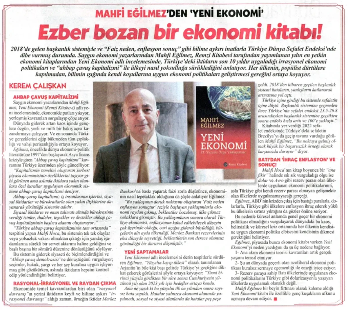 Mahfi Eğilmez'in "Yeni Ekonomi" Kitabı Üzerine Kapsamlı Bir İnceleme Mahfi Eğilmez'in "Yeni Ekonomi" Kitabı Üzerine Kapsamlı Bir İnceleme