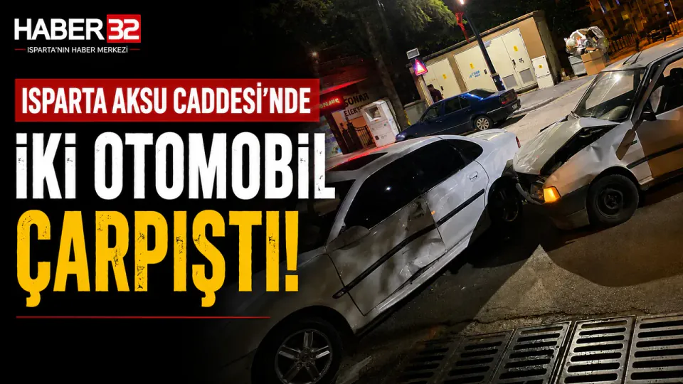 Isparta Aksu Caddesi'nde Korkutan Kaza: İki Otomobil Çarpıştı görseli