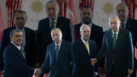 Cumhurbaşkanı Erdoğan, dört büyük kulüp başkanını Dolmabahçe'de kabul etti: "Adil rekabet, Avrupa zaferleri"