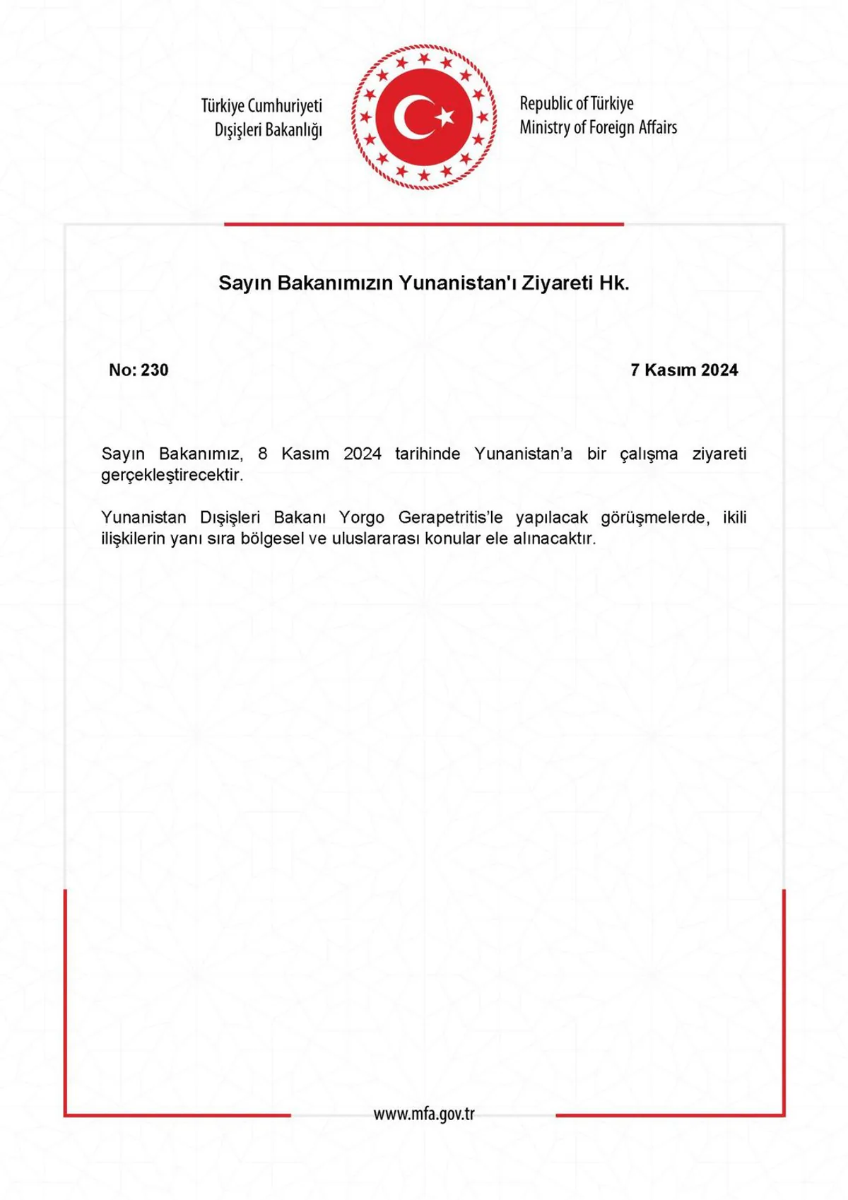 Türkiye Dışişleri Bakanı Yunanistan'ı Ziyaret Etti Türkiye Dışişleri Bakanı Yunanistan'ı Ziyaret Etti
