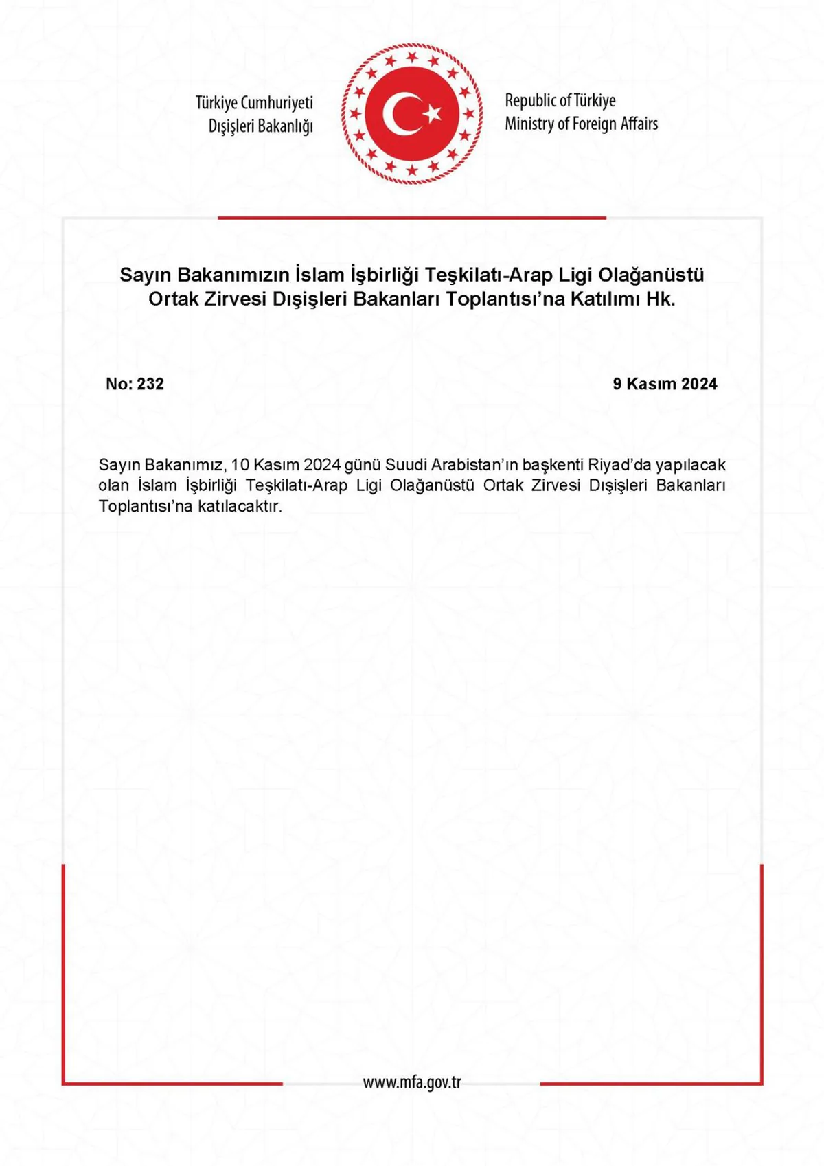 Türkiye Dışişleri Bakanı, Olağanüstü Ortak Zirve'ye Katıldı Türkiye Dışişleri Bakanı, Olağanüstü Ortak Zirve'ye Katıldı