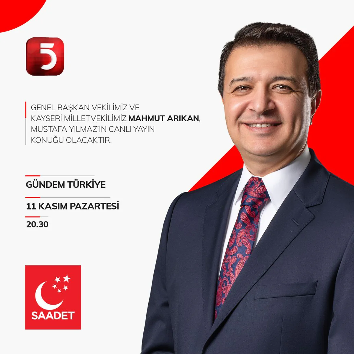 Mahmut Arıkan, Gündem Türkiye Programında Yer Alacak Mahmut Arıkan, Gündem Türkiye Programında Yer Alacak