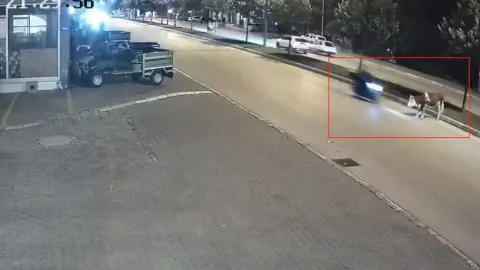Cumayeri'nde Motosiklet ve Büyükbaş Hayvan Çarpışması: Güvenlik Kamerası Kaydetti
