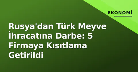 Rusya'dan Türk Meyve İhracatına Darbe: 5 Firmaya Kısıtlama Getirildi