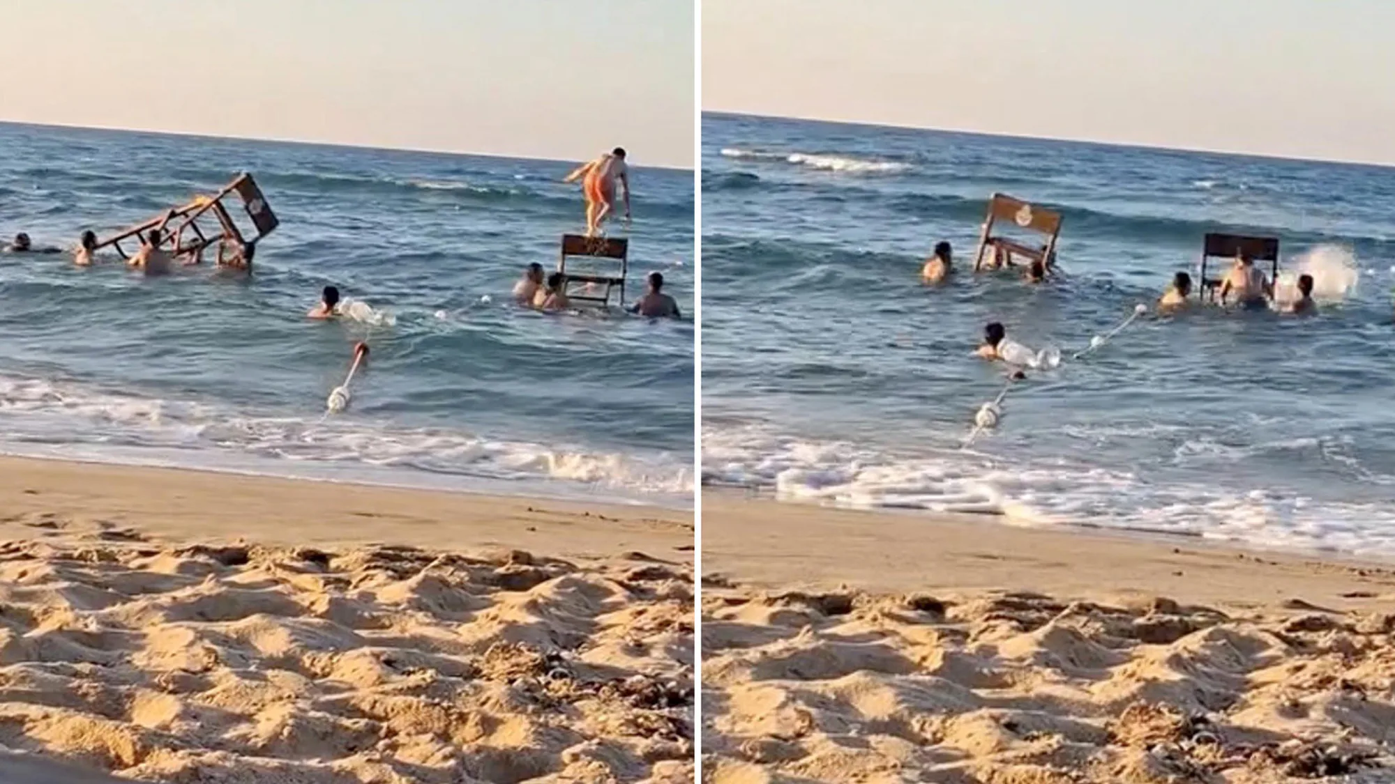 Karaburun Sahili'nde Pes Pesir: Cankurtaran Kulesini Söküp Platform Yaptılar Karaburun Sahili'nde Pes Pesir: Cankurtaran Kulesini Söküp Platform Yaptılar