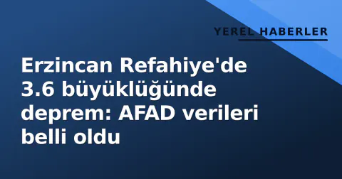 Erzincan Refahiye'de 3.6 büyüklüğünde deprem: AFAD verileri belli oldu